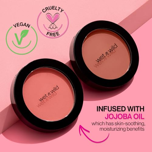 wet n wild Color Icon Blush, Effortless Matte Natural Sheer Glow & Seamless Blend, Luxuriously Infused Smooth Jojoba Oil, Cruelty-Free & Vegan - Pinch Me Pink