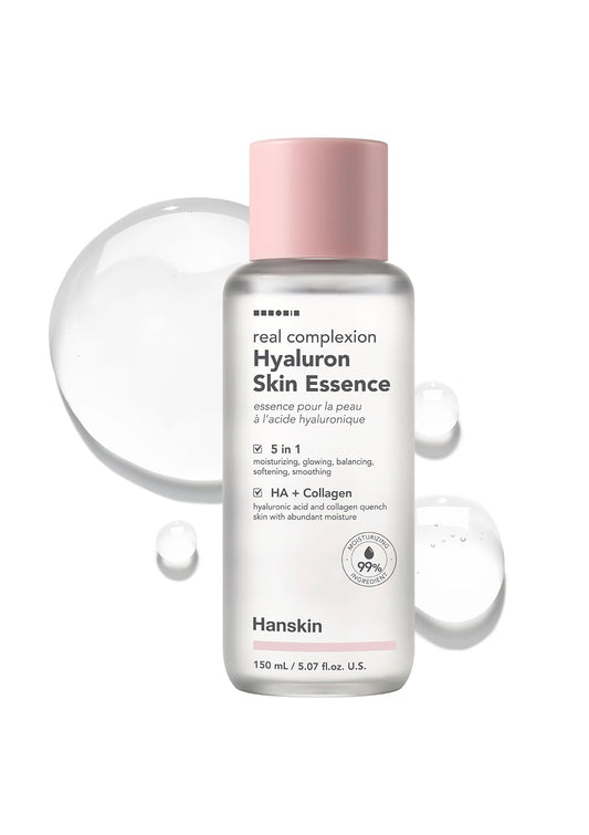 Hanskin Hyaluron Skin Essence Toner – Korean Hydrating Toner | Hyaluronic Acid & Collagen | Lightweight Moisturizing Astringent for Dry, Sensitive & Dull Skin | Daily K-Beauty Skincare (5.07 fl oz)
