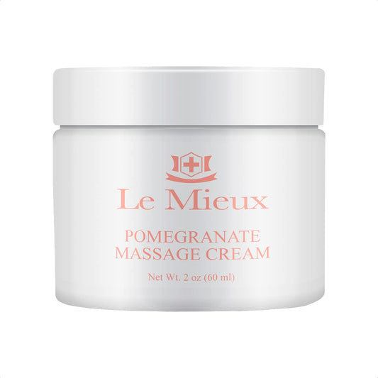Le Mieux Pomegranate Massage Cream - Aromatic Moisturizing Neck & Face Massage Cream with Algae, Hyaluronic Acid & Botanical Oils, No Parabens or Sulfates (2 oz / 60 ml)
