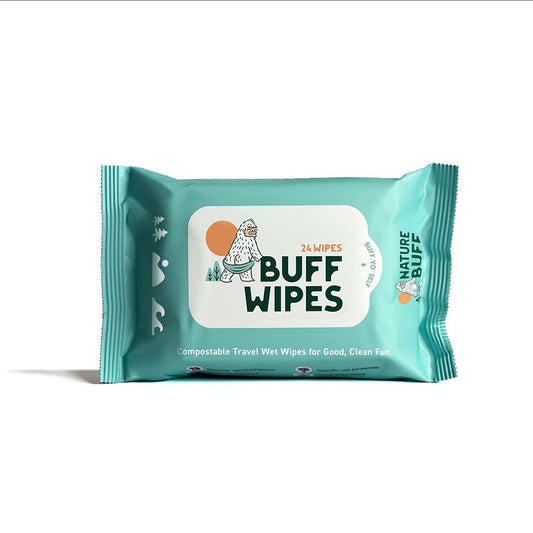 NATURE BUFF Multi-Use Wet Wipes for Babies & Adults - 99.7% Pure, Plastic-free, Biodegradable & Unscented Body Wipes - 24 Wipes Per Pack