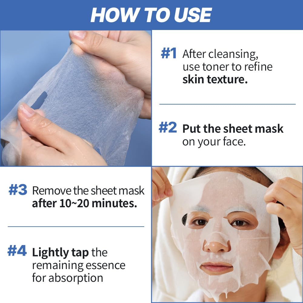 NEXTBEAU Solution Sheet Korean Collagen Face Mask for Skincare 5 Types x 2 Sets Moisturizing and Firming