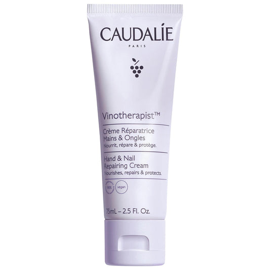 Caudalie Vinotherapist Hand and Nail Cream with Shea Butter and Grapeseed Oil, Vegan and Dermatologically Tested - 75 mL