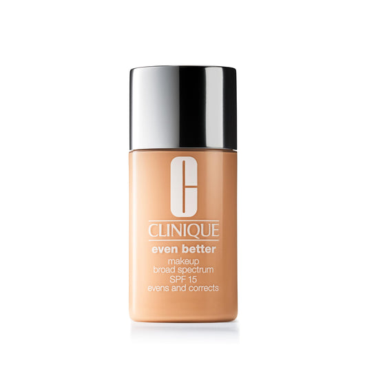 Clinique Even Better Makeup Liquid Foundation SPF 15 With Vitamin C For Dry + Oily Combination Skin Types | Medium Coverage + Natural Finish | Evens Skin Tone + Reduces Dark Spots, Buff, 1 Fl Oz