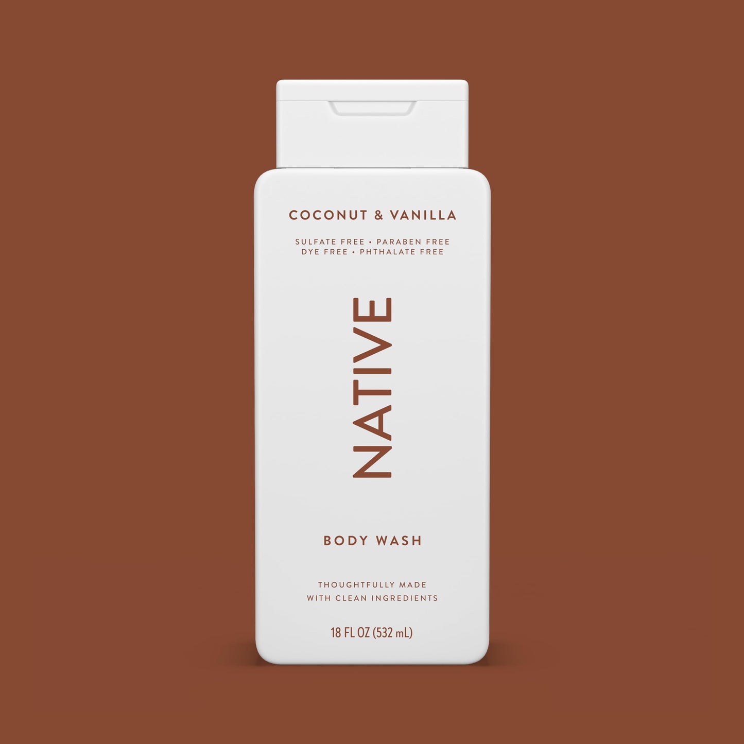 Native Body Wash Contains Naturally Derived Ingredients | For Women & Men, Sulfate, Paraben, & Dye Free Leaving Skin Soft and Hydrated | Coconut & Vanilla 18 oz - 2 Pk