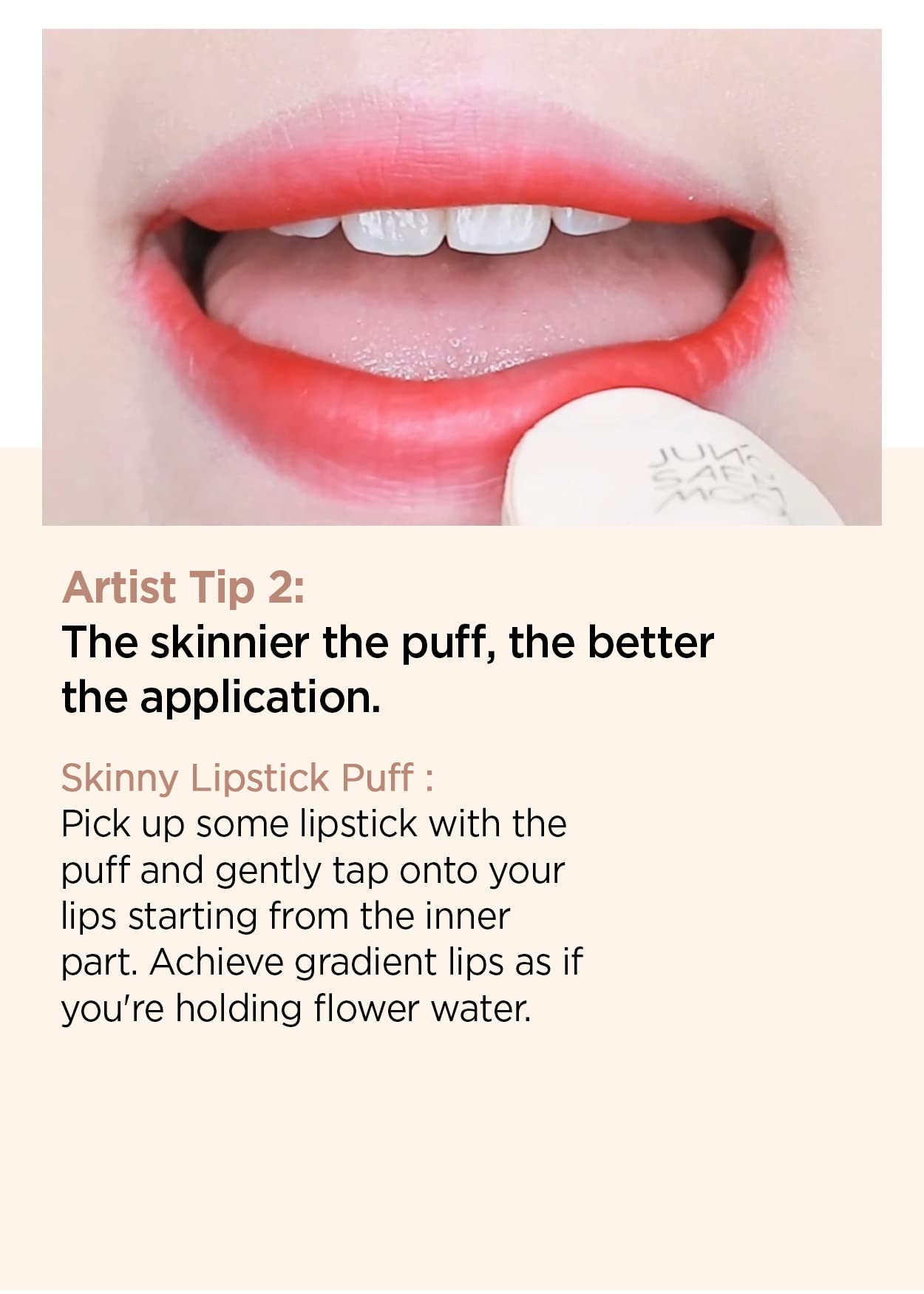 JUNG SAEM MOOL Skinny Tap Puff 3pcs, Mini Precision Puff for Concealer and Touch-Up, Ultra-Slim Fitting Makeup Sponge for Seamless Coverage Around Nose Eyes Lips, Travel-Friendly Korean Beauty Tool