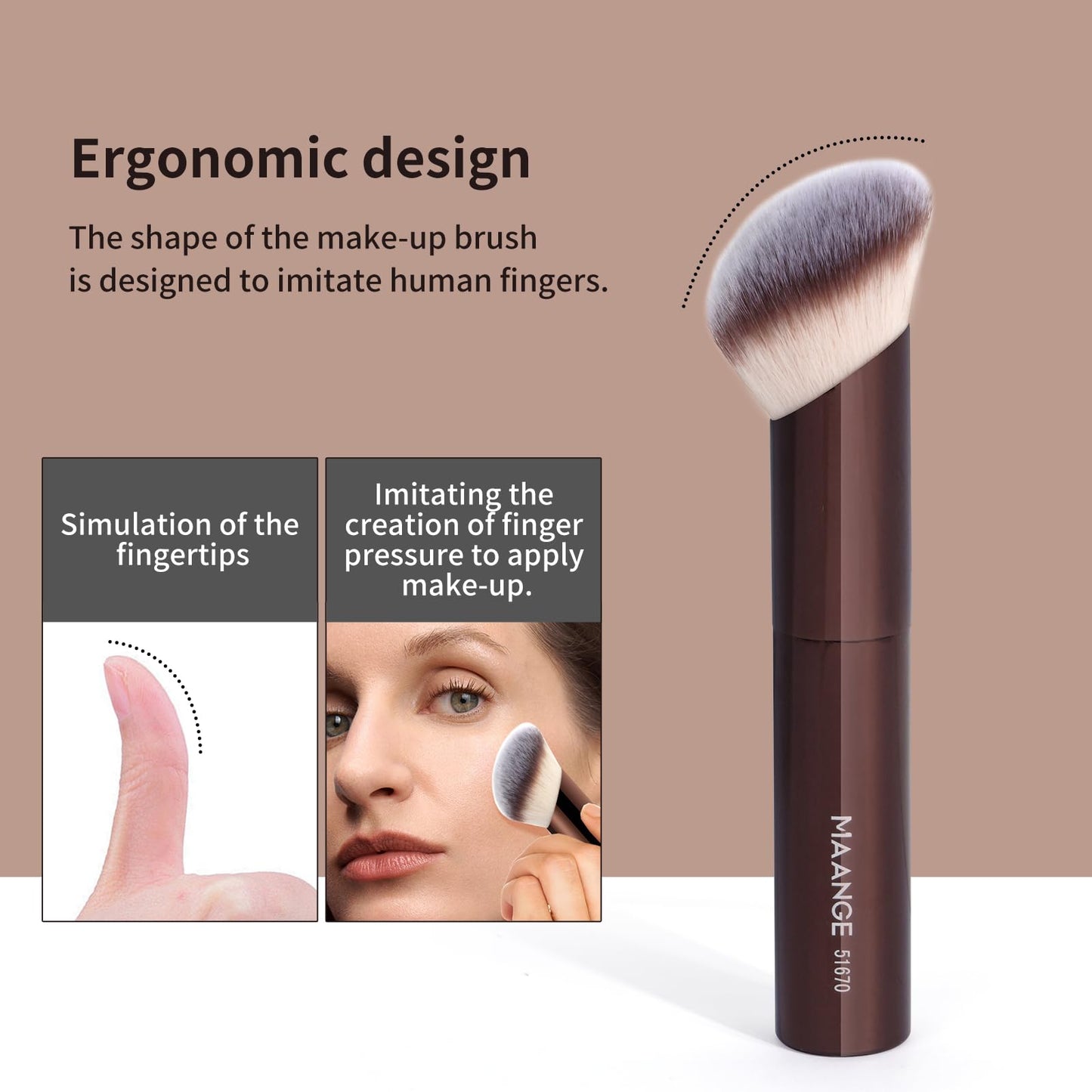 MAANGE 20 Pcs Makeup Brushes with Gift Box, Double-End Multi-functional Makeup Brushes for Blending Liquid Powder Concealer Cream Blush Buffe,CoffeeBrown