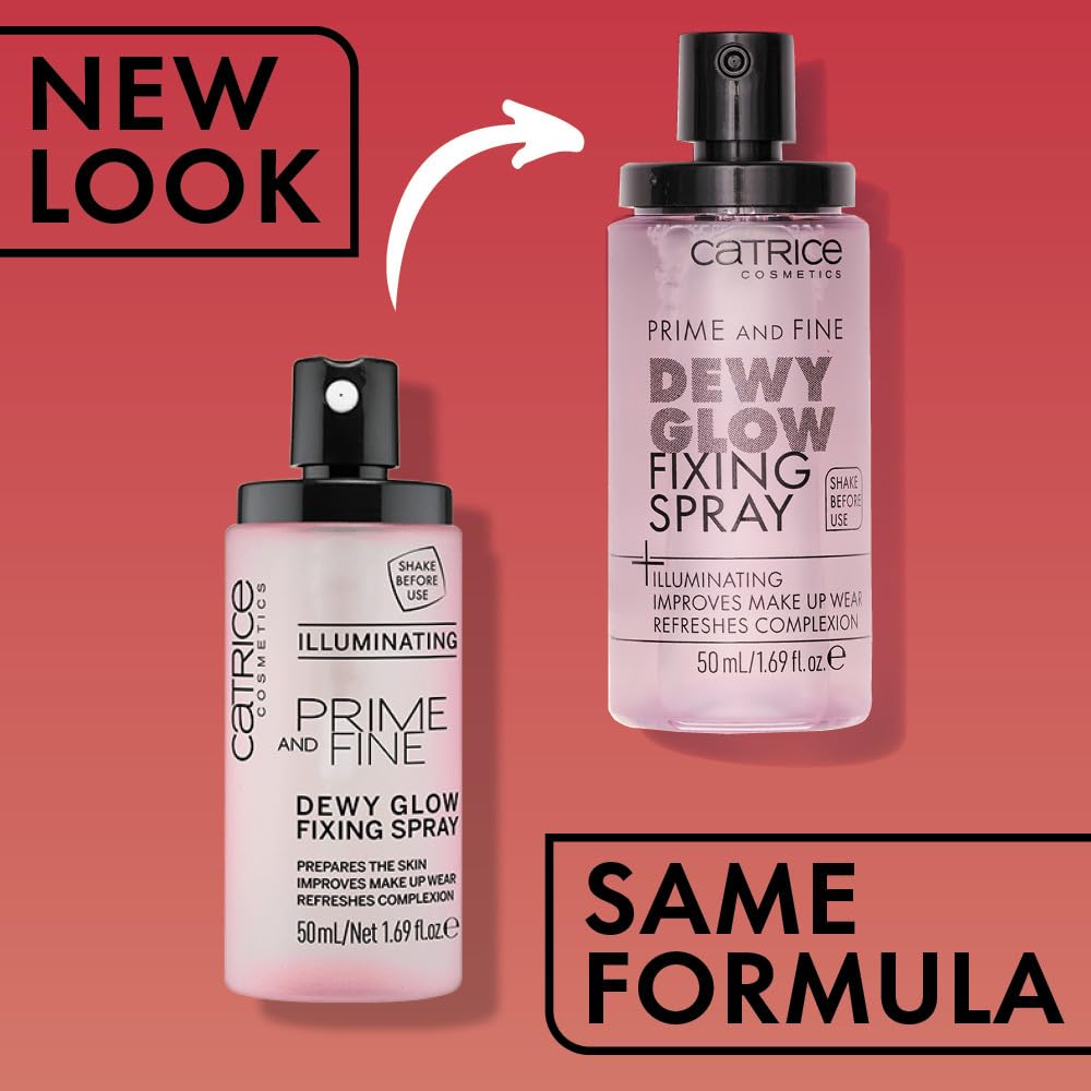 Catrice | Prime & Fine Illuminating Dewy Glow Spray | Transparent and Fast Drying Fixing Spray| Paraben Free & Vegan | Cruelty Free (Pack of 1)