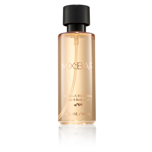 MIX:BAR Vanilla Bourbon Hair + Body Mist, Bedroom Linen Spray - Notes of Sandalwood, Vanilla Bean, Jasmine, Bergamot, 5oz