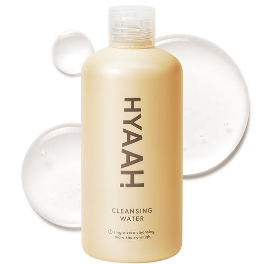 HYAAH Mild But Deep Cleansing Water - Micellar Water Makeup Remover Oil Free Facial Cleanser for Sensitive Skin - Gently Exfoliates, Hydrates - Korean Skincare, 10.14 fl.oz.