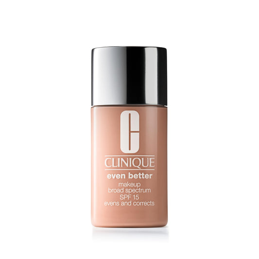 Clinique Even Better Makeup Liquid Foundation SPF 15 With Vitamin C For Dry + Oily Combination Skin Types | Medium Coverage + Natural Finish | Evens Skin Tone + Reduces Dark Spots, Ivory, 1 Fl Oz