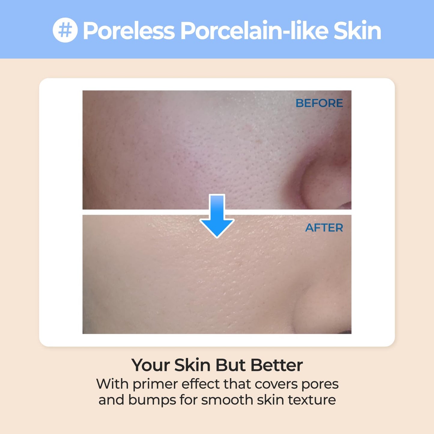 numbuzin No.3 Porcelain Base-skip Tone Up Beige | SPF50+ PA++++ | Lightweight, Hydrating | Zinc Oxide, Niacinamide | Sheer, Natural Finish, Evens Skin Tone | Korean Skincare 1.69 fl. oz.