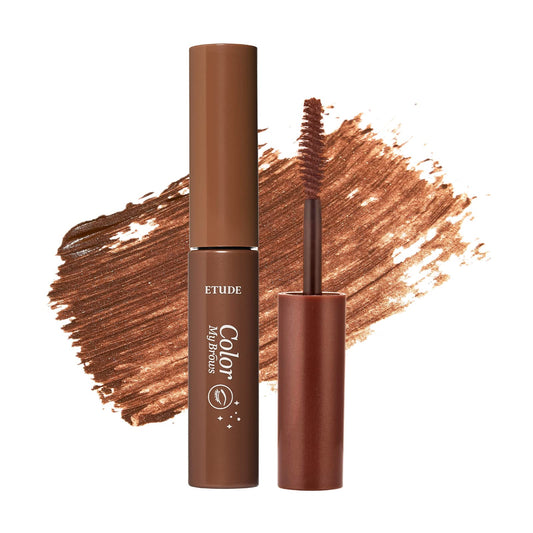 ETUDE Color My Brows, Brow Mascara, 3D Natural Coloring, Beeswax & Carnauba Wax, Moisturizing Brow Care, Eyebrow tint, Soft Gel Texture, Korean Makeup, Beauty, Red Brown (0.152 Fl Oz)