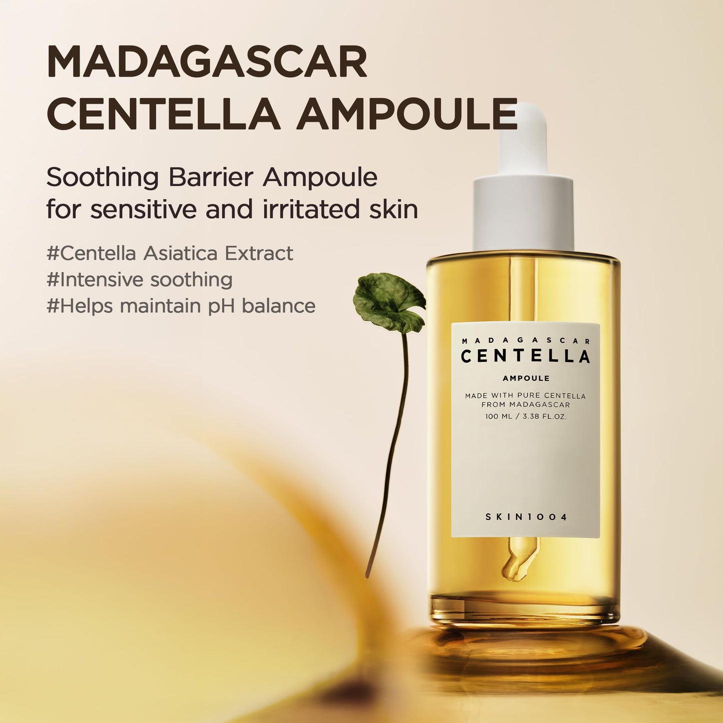 SKIN1004 Madagascar Centella Asiatica Ampoule Facial Serum 1.85 fl.oz, 55ml, Soothes Acne Prone and Sensitive Skin