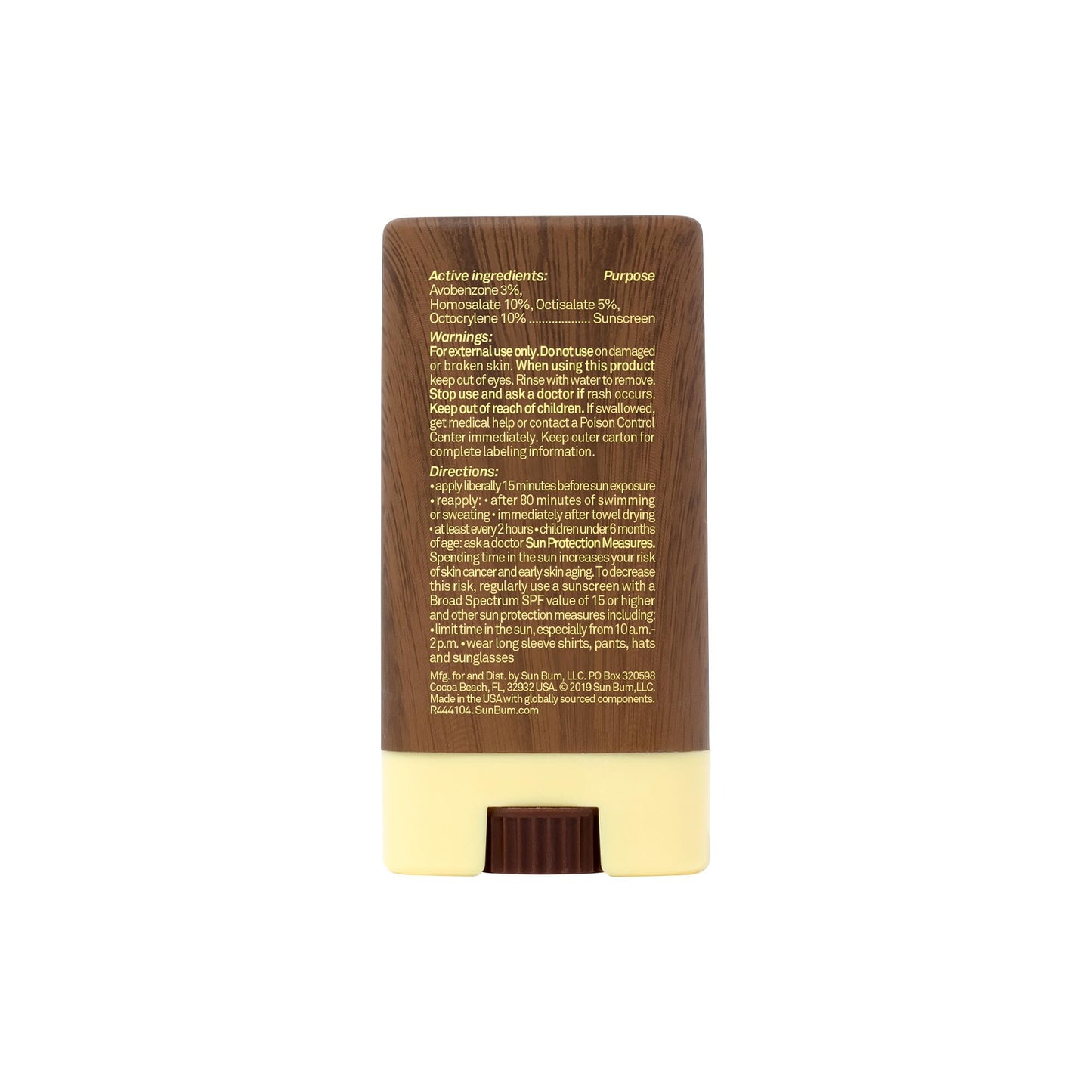 Sun Bum Original SPF 30 Face Stick Sunscreen - Water-Resistant Broad Spectrum Facial Sunscreen with Vitamin E - Hawaii 104 Act Compliant (Without Octinoxate & Oxybenzone) - Travel Friendly - 0.45 oz