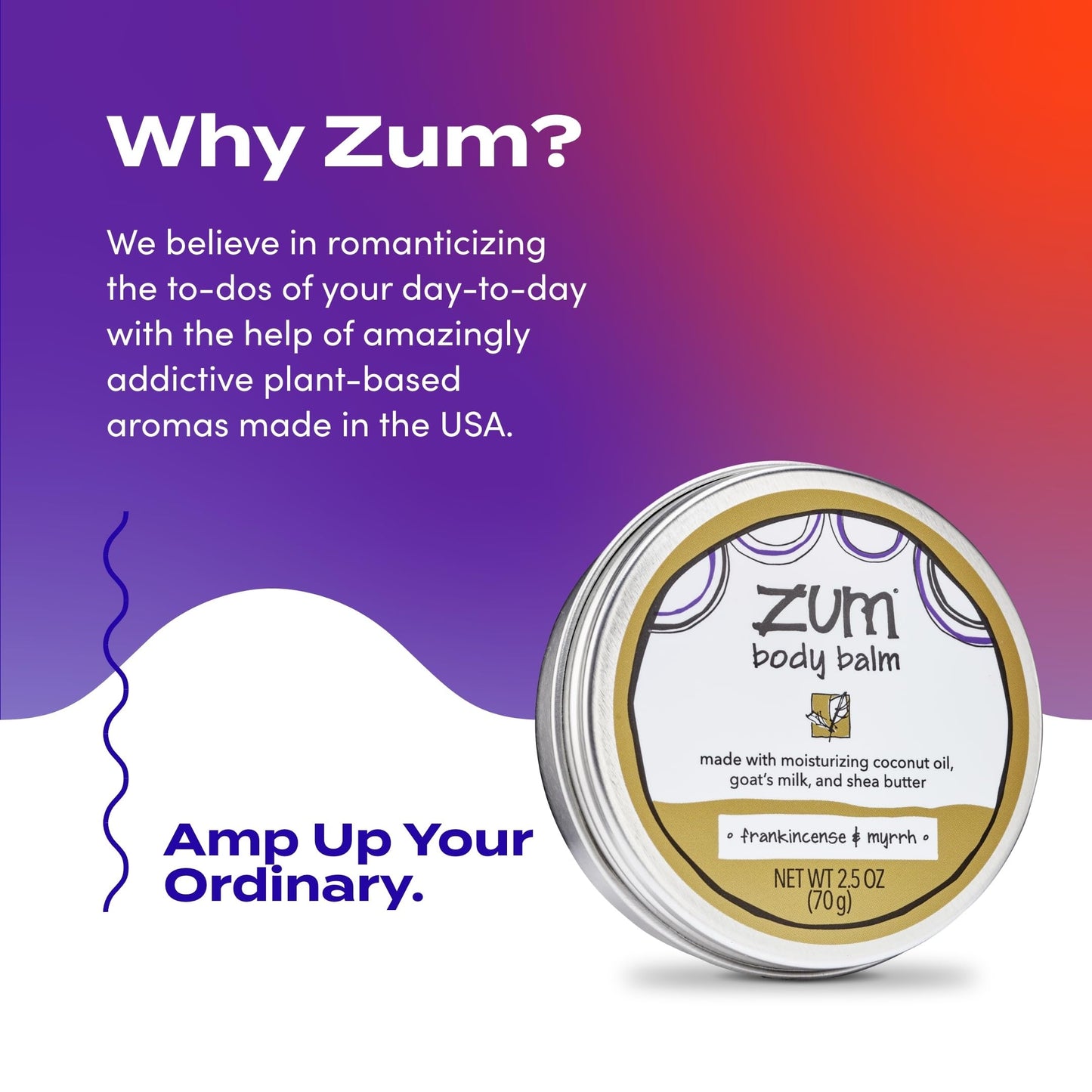 Zum Indigo Wild Body Balm - Body Moisturizer for Women & Men - Includes Goat's Milk, Shea Butter & More - Natural Skin Moisturizer - Frankincense & Myrrh - 2.5 oz