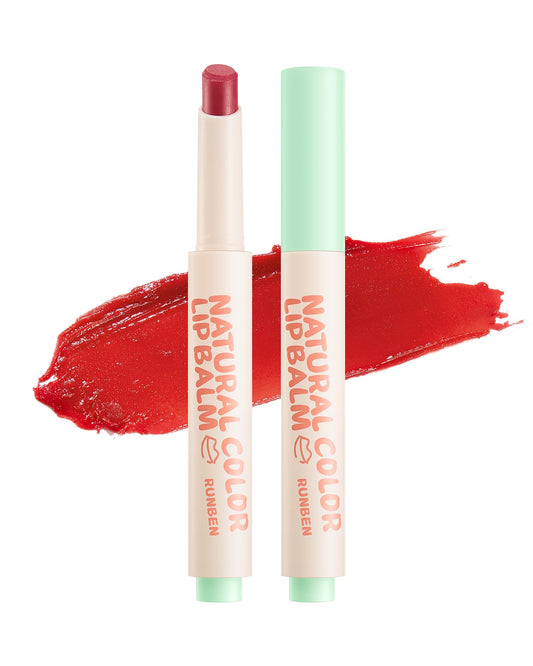 RUNBEN Kids Tinted Lip Balm, Pomegranate Flavored Lip Balm, Moisturizing & Hydrating, Safe & Non-toxic Lip Gloss for Kids, Makeup Gift for Little Girls, 2g