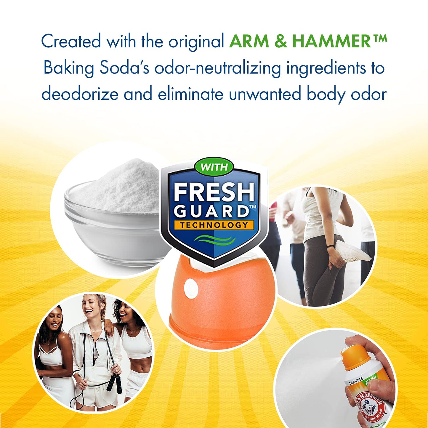 Arm & Hammer Invisible Body Powder Spray, Clear Talc-Free Body Odor & Sweat Control For Men & Women, Spray Body Powder For Women And Men, Arm And Hammer Body Spray Powder, 7 Oz (3 Pack)