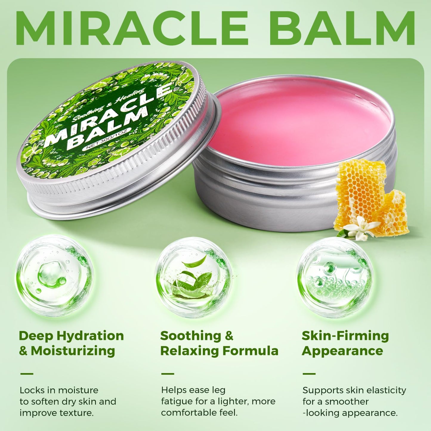 Punwity Miracle Balm, 1 Pack Organic Miracle Balm, Soothing Cream for Back, Hands and Body, Natural Ingredient(1 Pack)