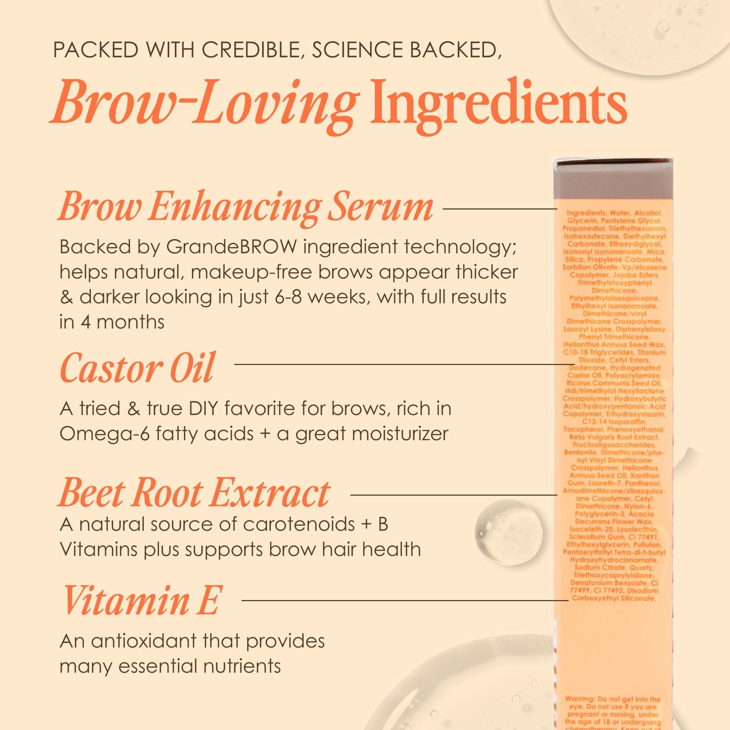 Grande Cosmetics GrandeBROW 2-in-1 Tinted Brow Gel + Brow Enhancing Serum for Thicker & Darker-Looking Eyebrows, Shape & Fill Brows, with Castor Oil & Mini Fibers - Light, Travel Size (0.07 fl oz)