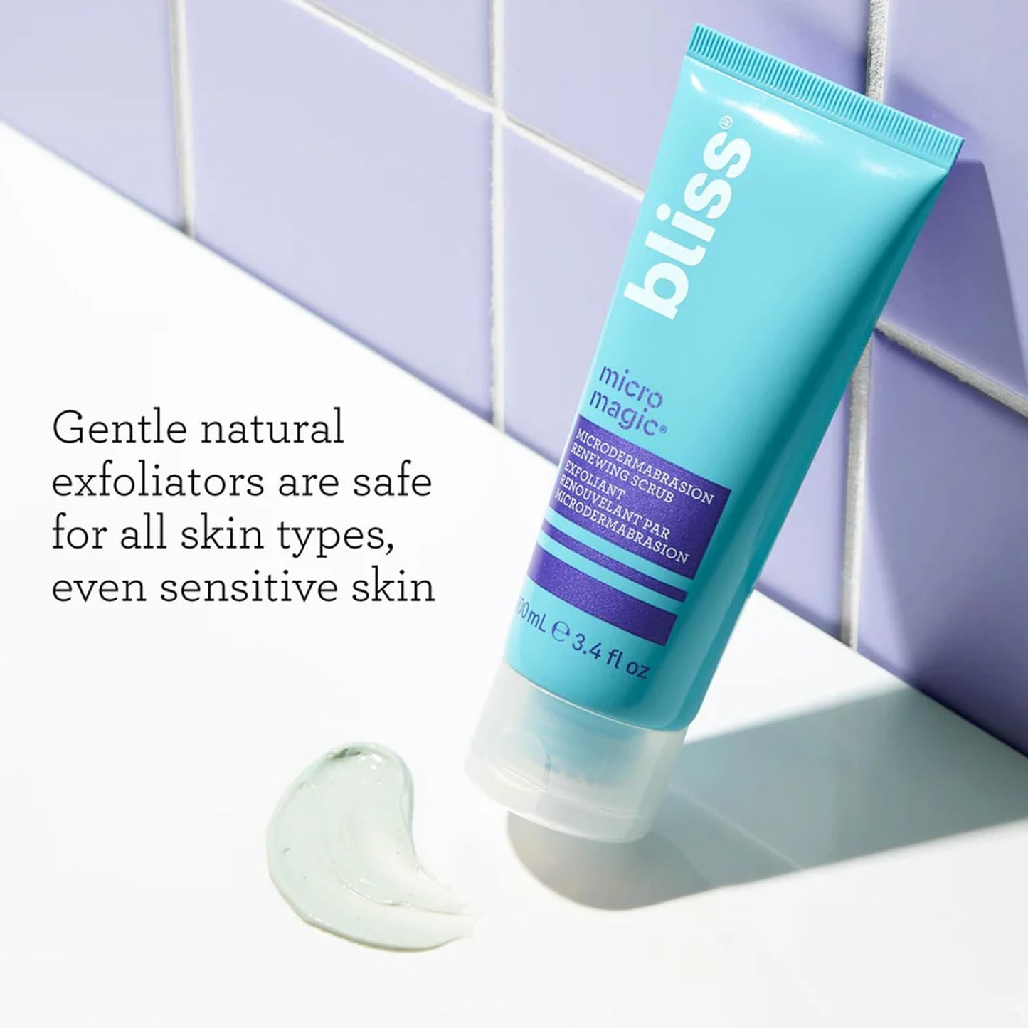 Bliss Micro Magic Skin-renewing Microdermabrasion Scrub | Smoothing Volcanic Pumice & Purifying Kaolin Clay | Refreshed Glow Straight-from-the-Spa | Tightens Pores & Brightens Skin | 3.4 fl oz