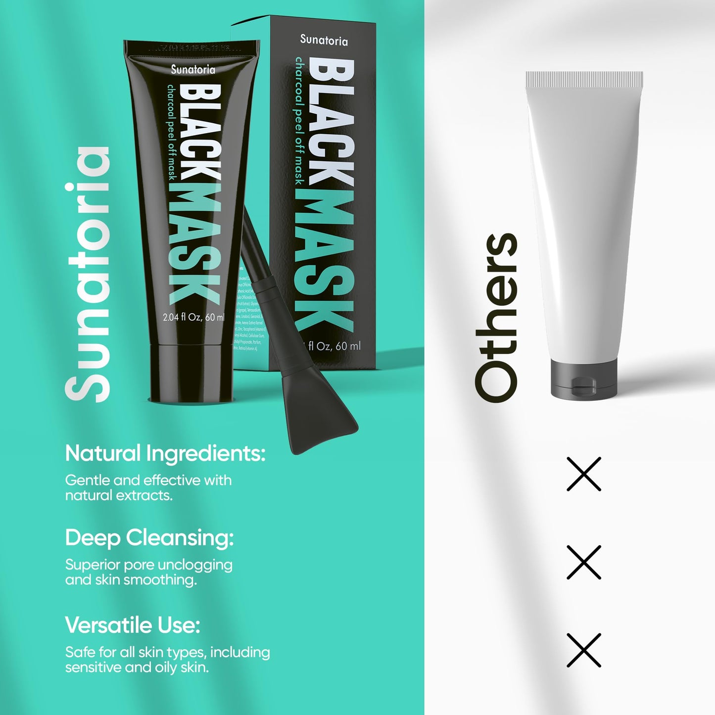 SUNATORIA Blackhead Remover Mask - for Women and Men - Activated Charcoal Peel Off Face Mask - Deep Pore Cleaner Nose Blackhead Remover Pore Release - Black Head Remover for Face Care