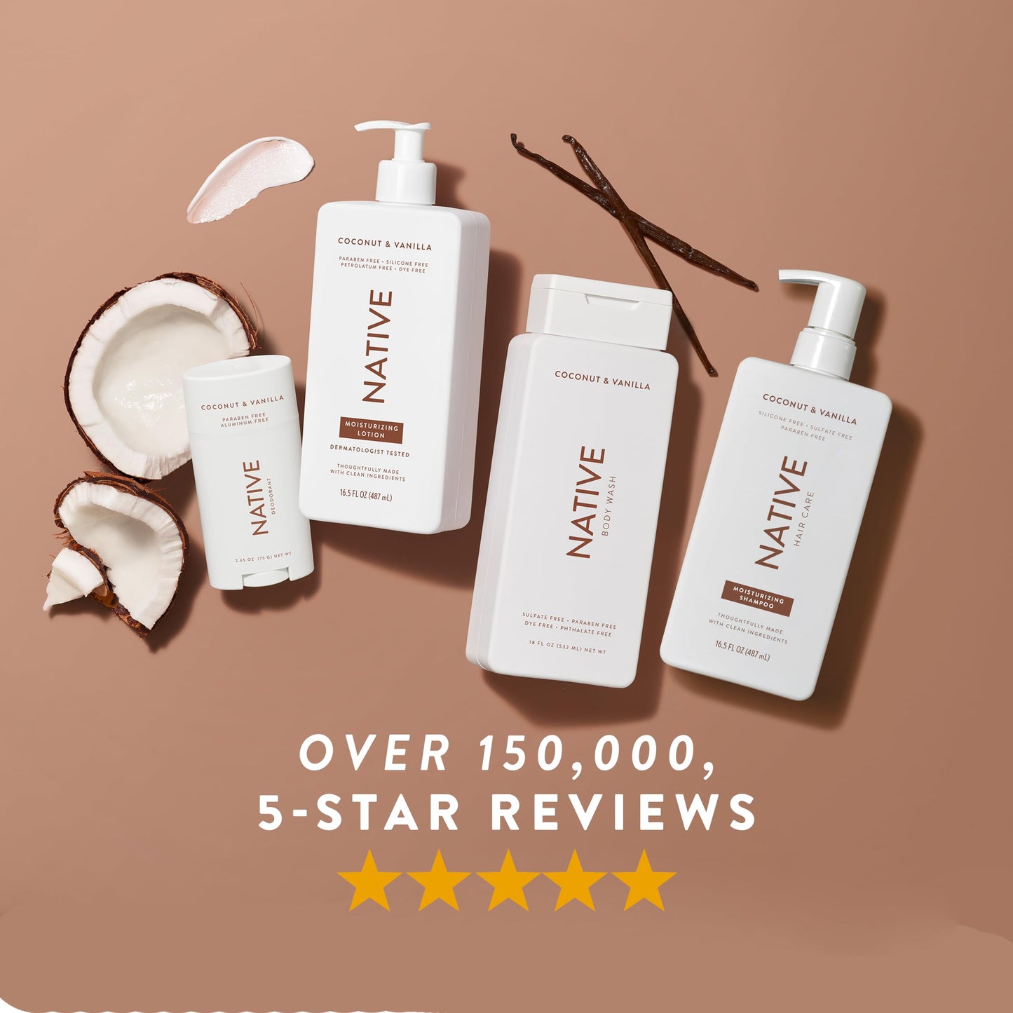 Native Body Wash Contains Naturally Derived Ingredients | For Women & Men, Sulfate, Paraben, & Dye Free Leaving Skin Soft and Hydrated | Coconut & Vanilla 18 oz - 2 Pk