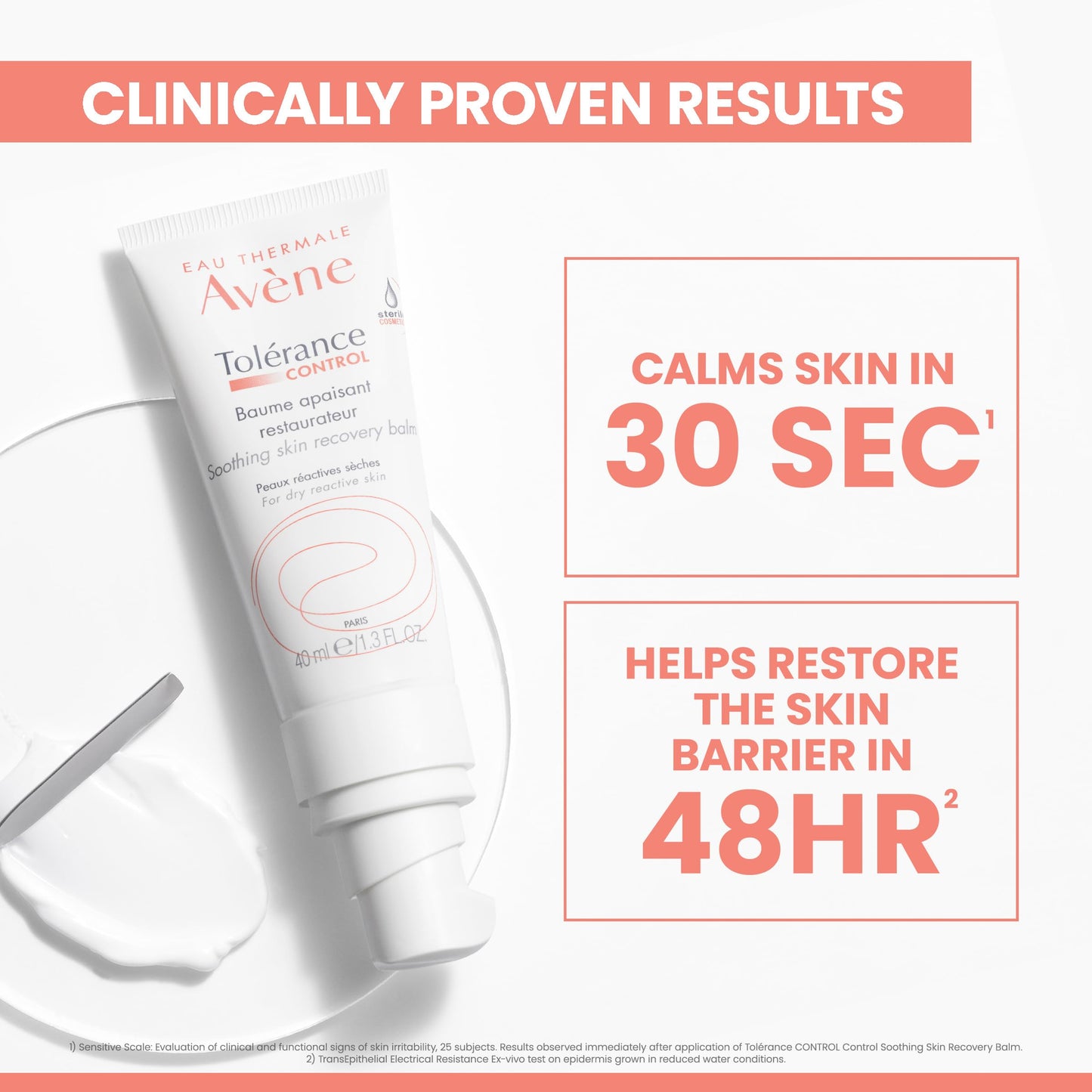 Avène Tolerance Control Soothing Skin Recovery Balm, for Hypersensitive,Dry Skin, Tube with Sterile Pump, 1.3 Fl Oz