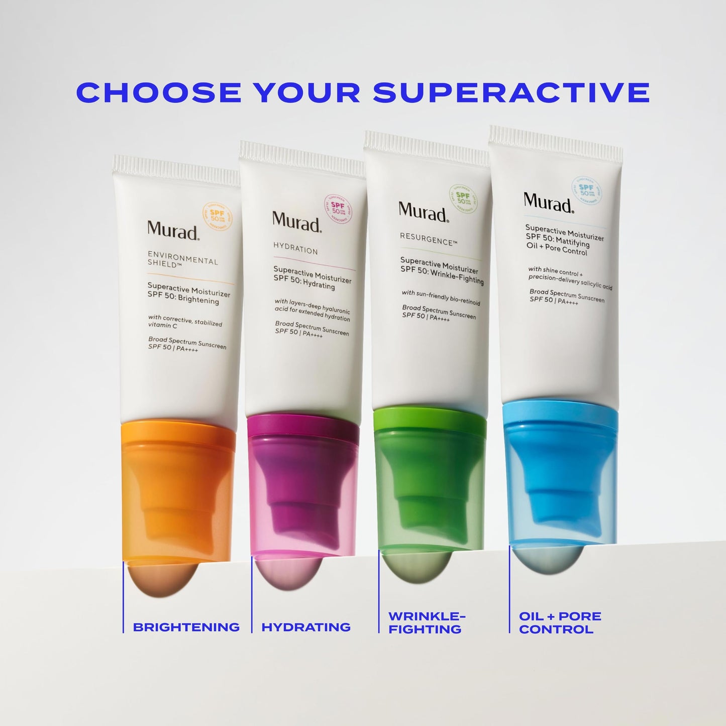 Murad Superactive Mattifying Oil and Pore Control Moisturizer SPF 50 - Shine Free Hydrating Facial Sunscreen Supercharged with Salicylic Acid To Smooth Texture and Minimize Look of Pores - 1.7Fl Oz