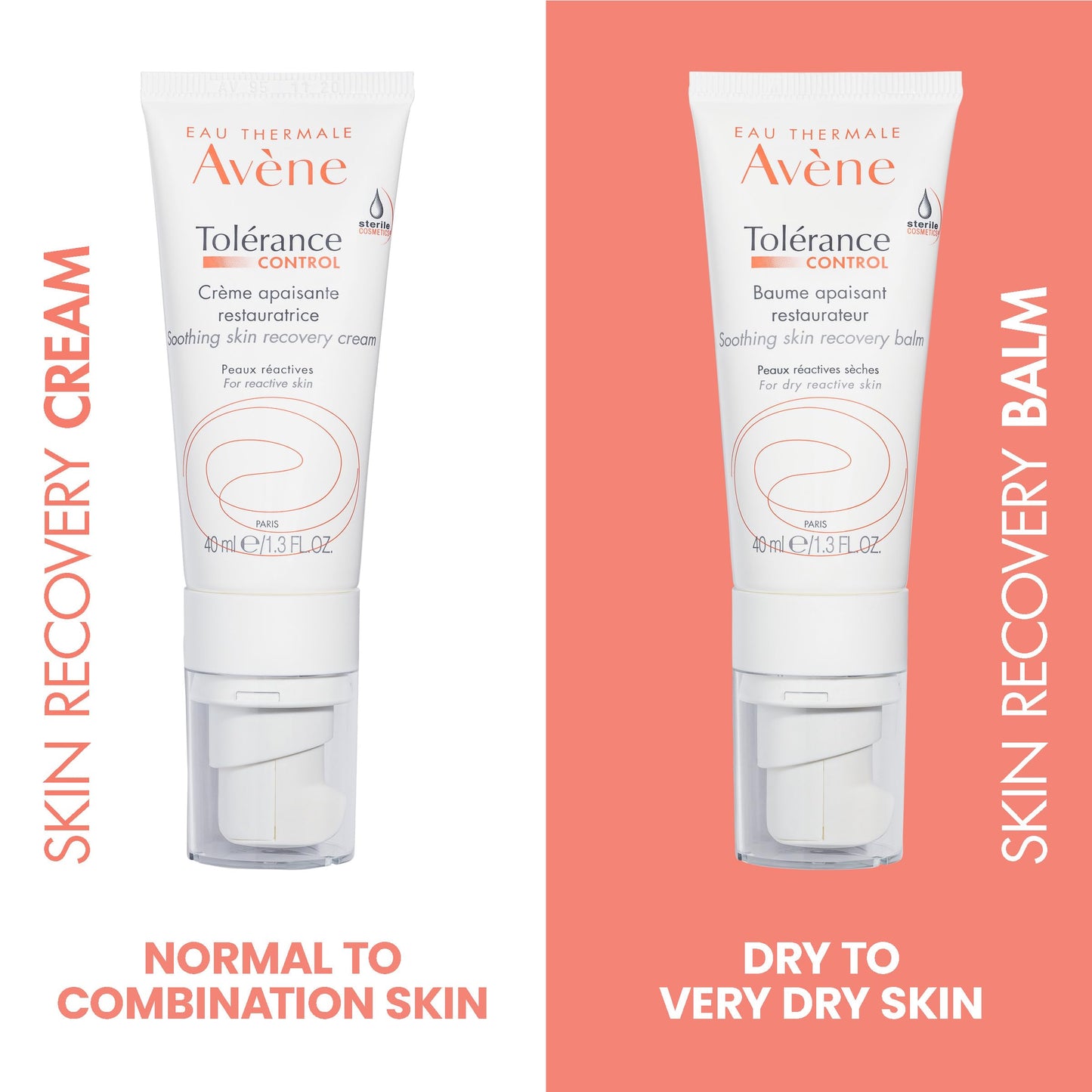Avène Tolerance Control Soothing Skin Recovery Balm, for Hypersensitive,Dry Skin, Tube with Sterile Pump, 1.3 Fl Oz