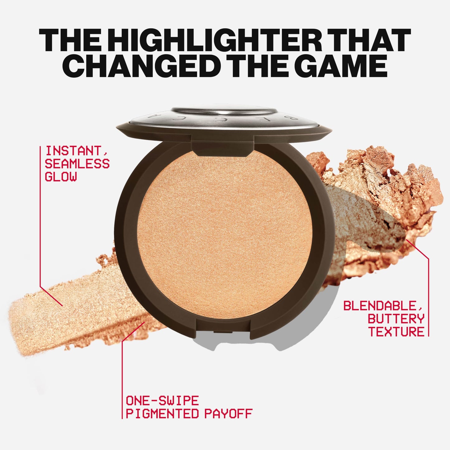 Smashbox X BECCA Shimmering Skin Perfector Pressed Highlighter | Creamy Formula that Melts into Skin for a Natural, Radiant, Glow-Boosting Highlight, 0.24 Ounce, Rose Quartz