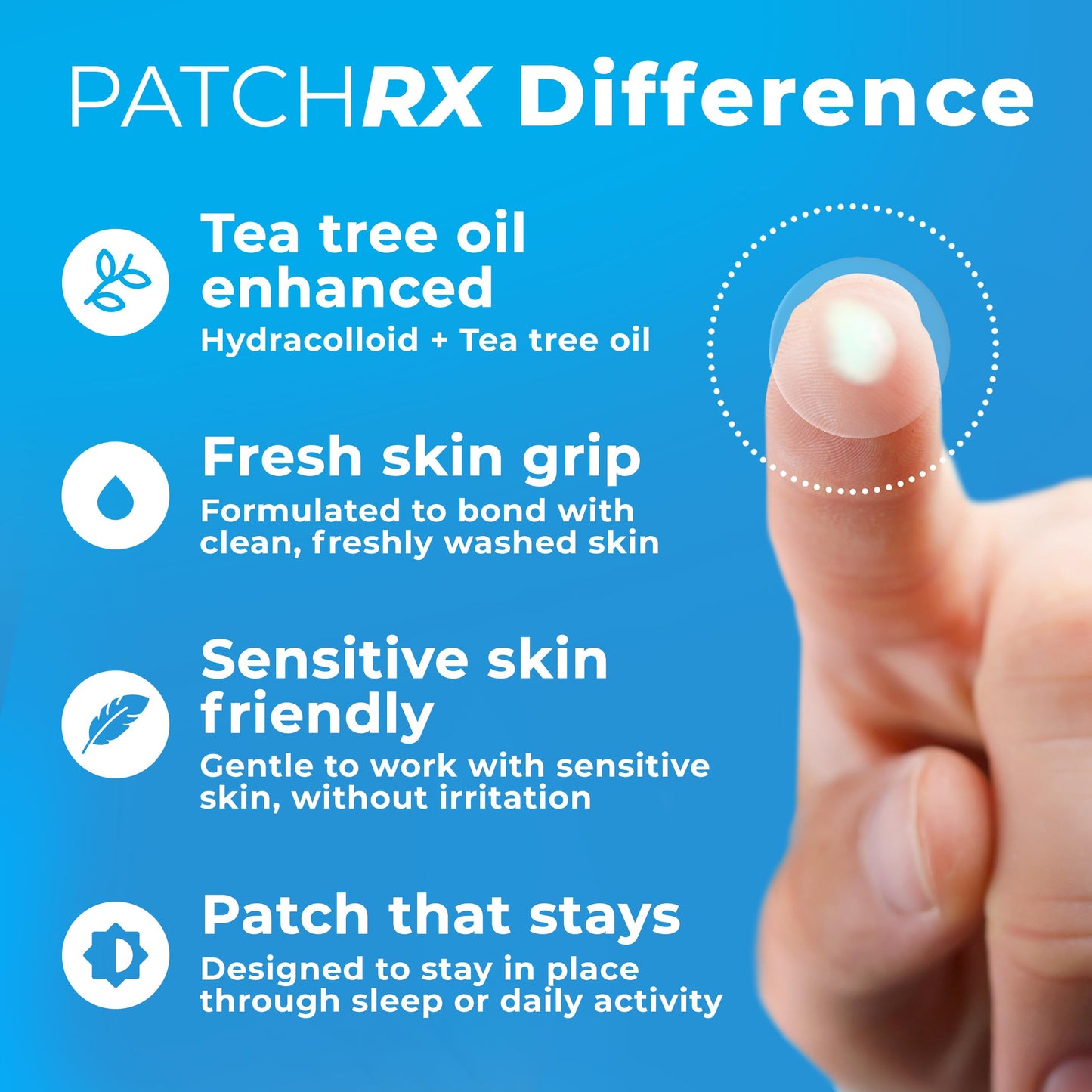 PatchRx Pimple Patches for Face (120 Patches), Hydrocolloid Acne Patches with Tea Tree Oil, Pimple Patch Pimple Stickers - Hydrocolloid Patch Acne Dots - Acne Pimple Patches For Face - Zit Patches