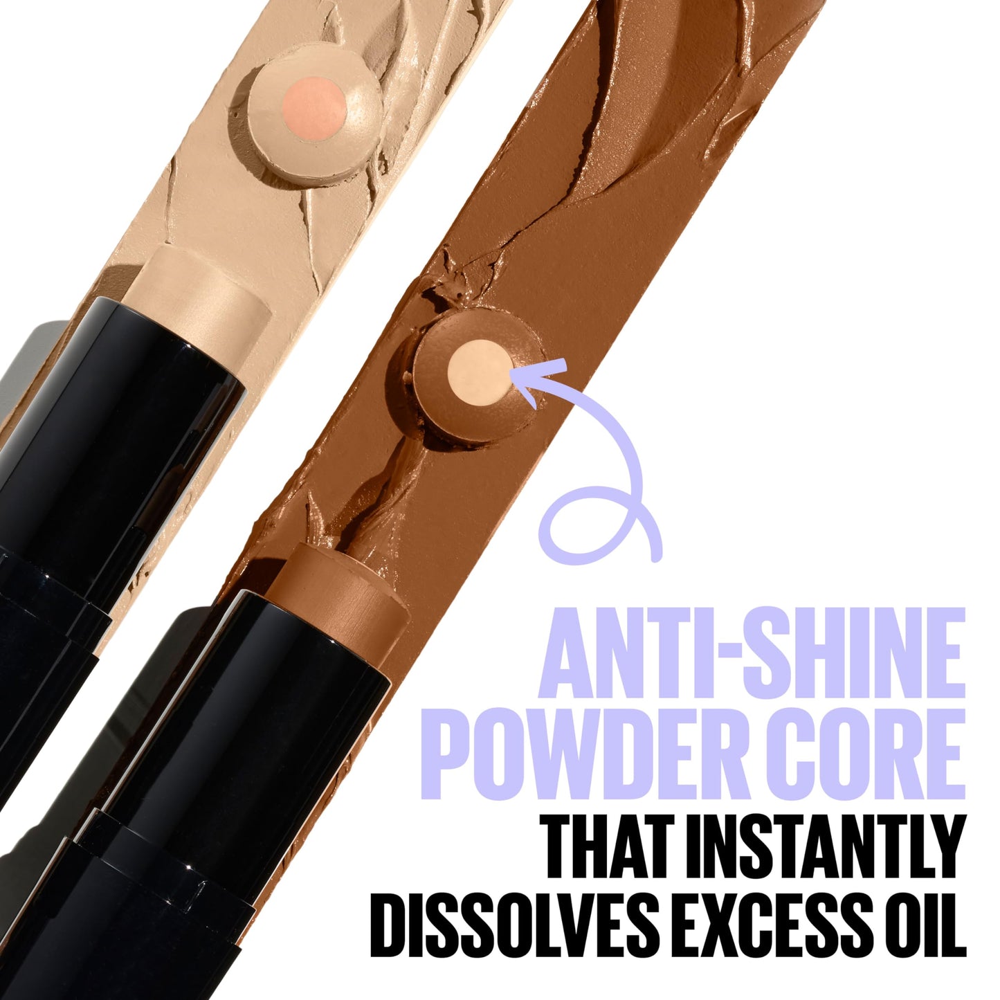 Maybelline Fit Me Shine-Free + Balance Foundation Stick, Multi-Use Face Makeup and Contour Stick For Natural, Matte Coverage, Porcelain, 1 Count