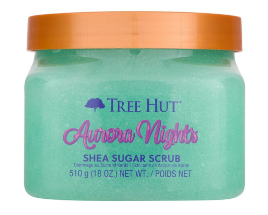 Tree Hut Aurora Nights Shea Sugar Scrub, Exfoliating, Hydrating & Moisturizing Body Scrub with Shea Butter & Nourishing Essential Oils, Smooth & Soften Skin, 18 oz