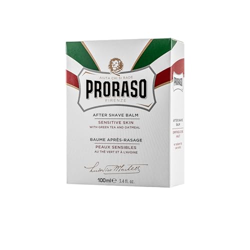 Proraso After Shave Balm for Men, Sensitive Skin Moisturizer with Oatmeal and Green Tea, 3.4 Fl Oz (Pack of 1)
