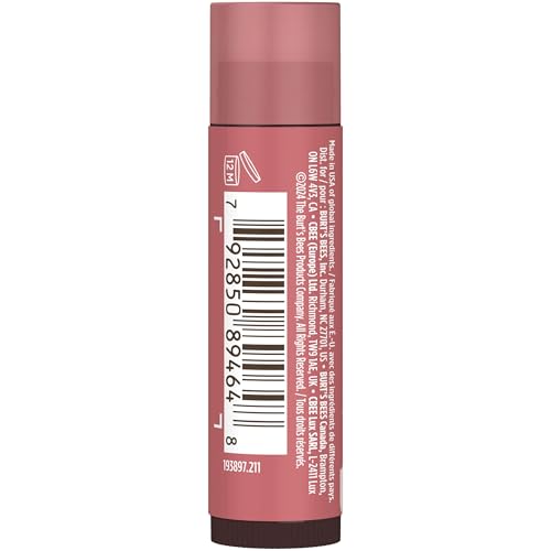 Burt's Bees Lip Tint Balm Stocking Stuffers Gifts, Long Lasting 2 in 1 Duo Tinted Balm Formula, Color Infused with Hydrating Shea Butter for a Natural Looking Buildable Finish, Red Dahlia (2-Pack)