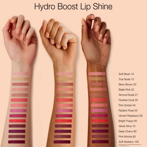 Neutrogena Hydro Boost Moisturizing Lip Gloss, Hydrating Non-Stick and Non-Drying Luminous Tinted Lip Shine with Hyaluronic Acid to Soften and Condition Lips, 100 Soft Mulberry, 0.10 oz
