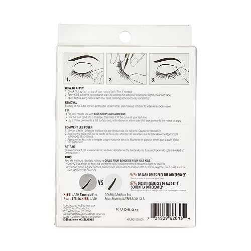 KISS Looks So Natural, False Eyelashes, 'Shy', 12mm, Includes 5 Pairs Of Lashes, Easy to Apply, Reusable Lash Clusters