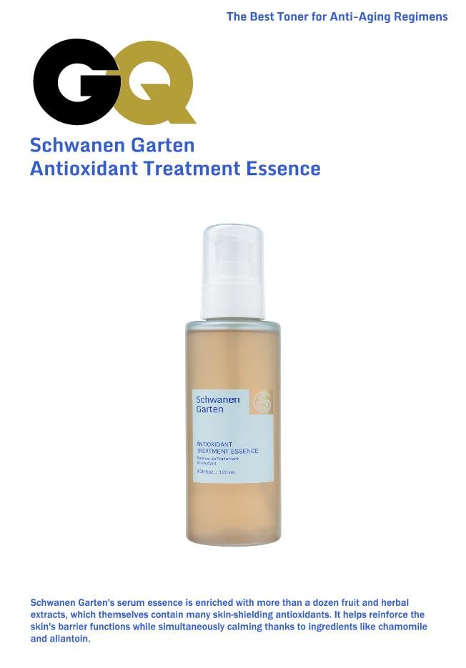 Schwanen Garten Antioxidant Treatment Essence, Skin Balancing Toner for face with Centella Asiatica, Hydrating, Soothing, Korean Skin Care 4.06 fl.oz 120ml
