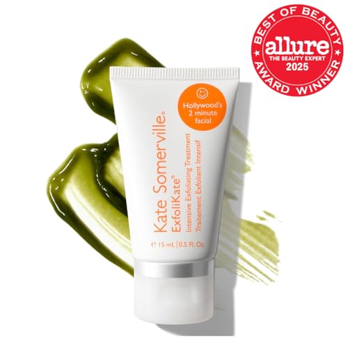 Kate Somerville ExfoliKate Intensive Exfoliating Treatment – Salicylic Acid and Lactic Acid Super Facial Scrub and Mask, Improves Texture and Pores, 0.5 Fl Oz
