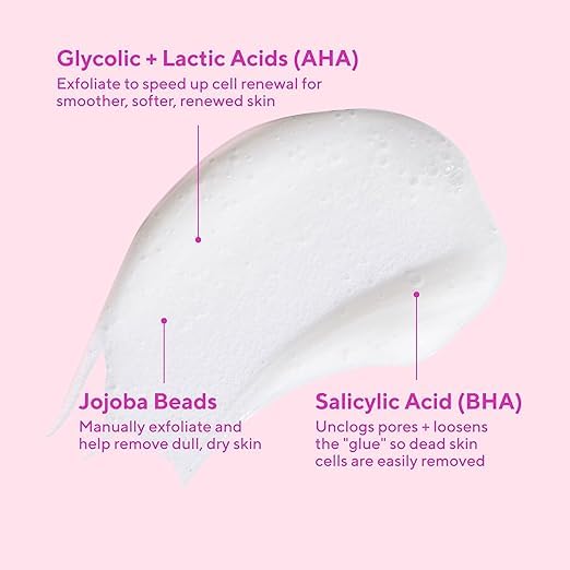 Murad AHA/BHA Exfoliating Cleanser - Triple-Action Cleansing Exfoliator with Salicylic, Lactic, & Glycolic Acids - Creamy Face Wash Removes Dull, Dry Skin for Smoother, Softer Skin - 5 Fl Oz