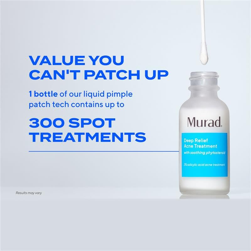 Murad Deep Relief Acne Treatment with 2% Salicylic Acid - Deep, Painful Acne Spot Treatment for Face – Redness Relief, Fast Acting Blemish Serum, Soothing Breakout Treatment - 1Fl Oz