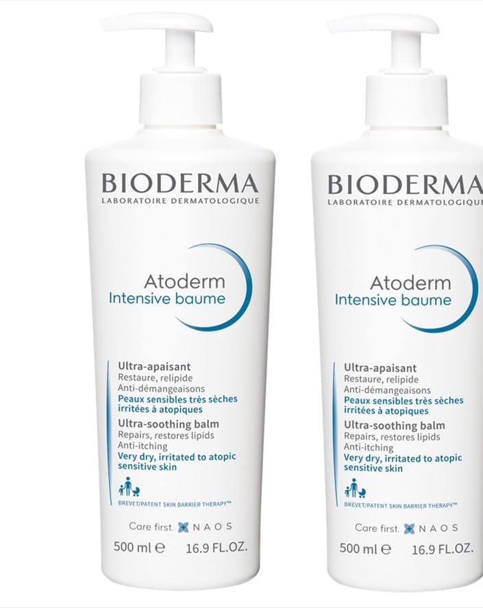 Bioderma Atoderm Intensive Balm Duo Pack Ultra-Nourishing Body Cream for Very Dry Skin, 2x16.9 Fl Oz