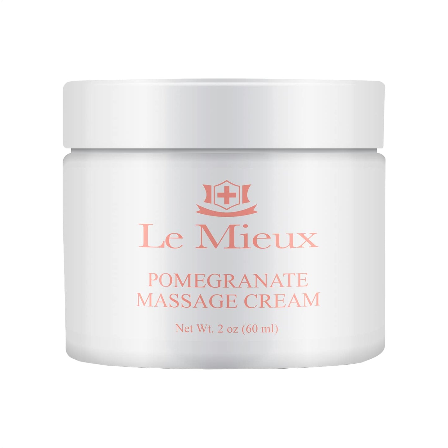 Le Mieux Pomegranate Massage Cream - Aromatic Moisturizing Neck & Face Massage Cream with Algae, Hyaluronic Acid & Botanical Oils, No Parabens or Sulfates (2 oz / 60 ml)