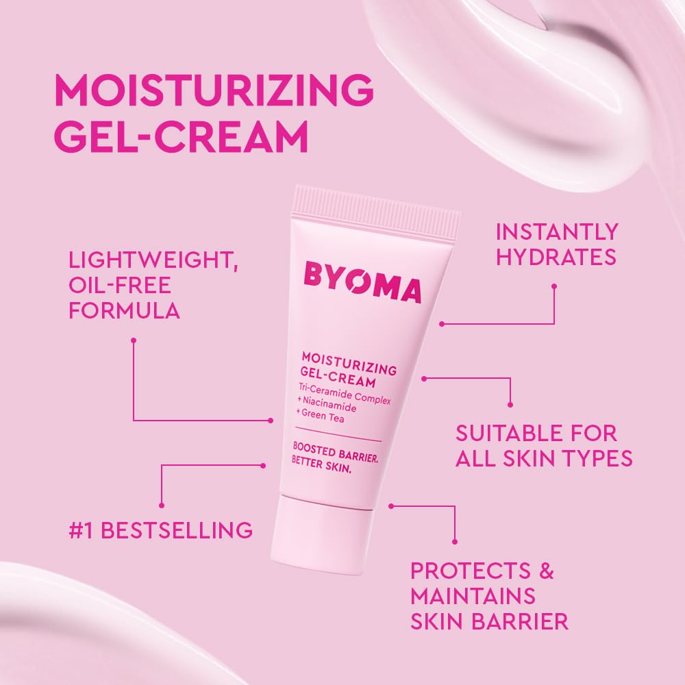 BYOMA So Hydrating Set - Barrier Repair Skincare Set - Creamy Jelly Cleanser, Hydrating Face Serum & Ceramide Face Moisturizer for Dry Skin - Anti Wrinkle, Alcohol Free Skin Care - 30ml, 15ml, 15ml