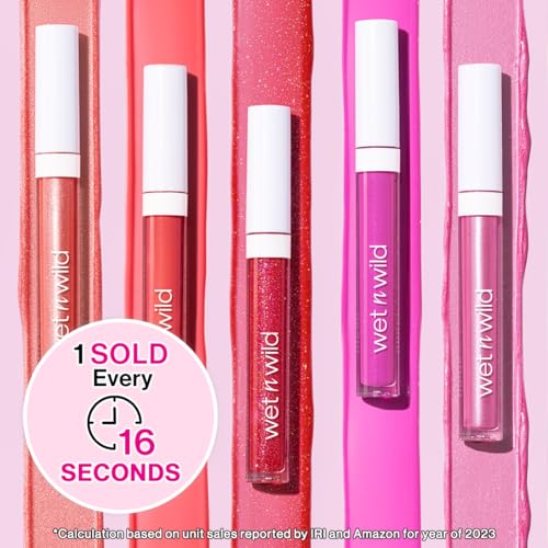 wet n wild MegaSlicks Lip Gloss, Ultra-Glossy, Vitamin-E Enriched, Ultra-Gloss High Shine Moisturizing, Cruelty-Free & Vegan - Crystal Clear