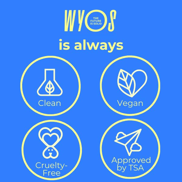 WYOS Face Cleanser Stick, Travel Friendly Leak Free, Vegan, Cruelty Free, Sulfate Free, Paraben Free, Gentle Sensitive Skin Makeup Remover Hydrating Glycerin Enriched Facial Wash for Women and Men