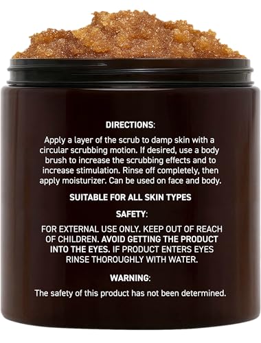 Brooklyn Botany Brown Sugar Body Scrub - Moisturizing and Exfoliating Body, Face, Hand, Foot Scrub - Fights Acne, Fine Lines & Wrinkles, Great Gifts For Women & Men - 10 oz