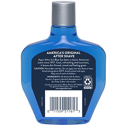Aqua Velva After Shave, Classic Ice Blue, Soothes, Cools, and Refreshes Skin, 7 Ounce