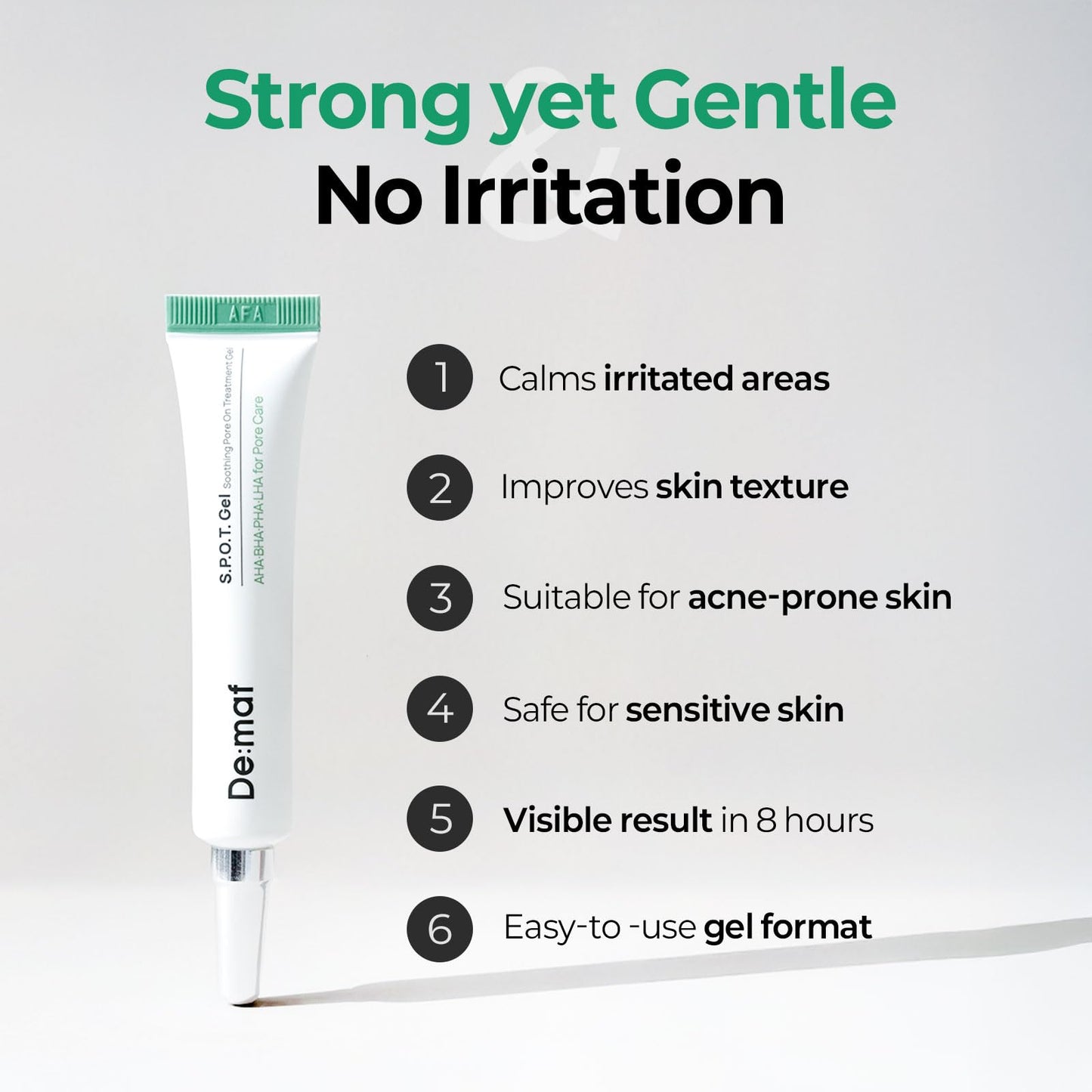 Fast-Acting Acne Spot Treatment Gel for Oily & Acne-Prone Skin – Exfoliating & Calming Formula with BHA, Centella & Green Tea – Non-Comedogenic Blemish Corrector 0.35 fl oz (10ml)