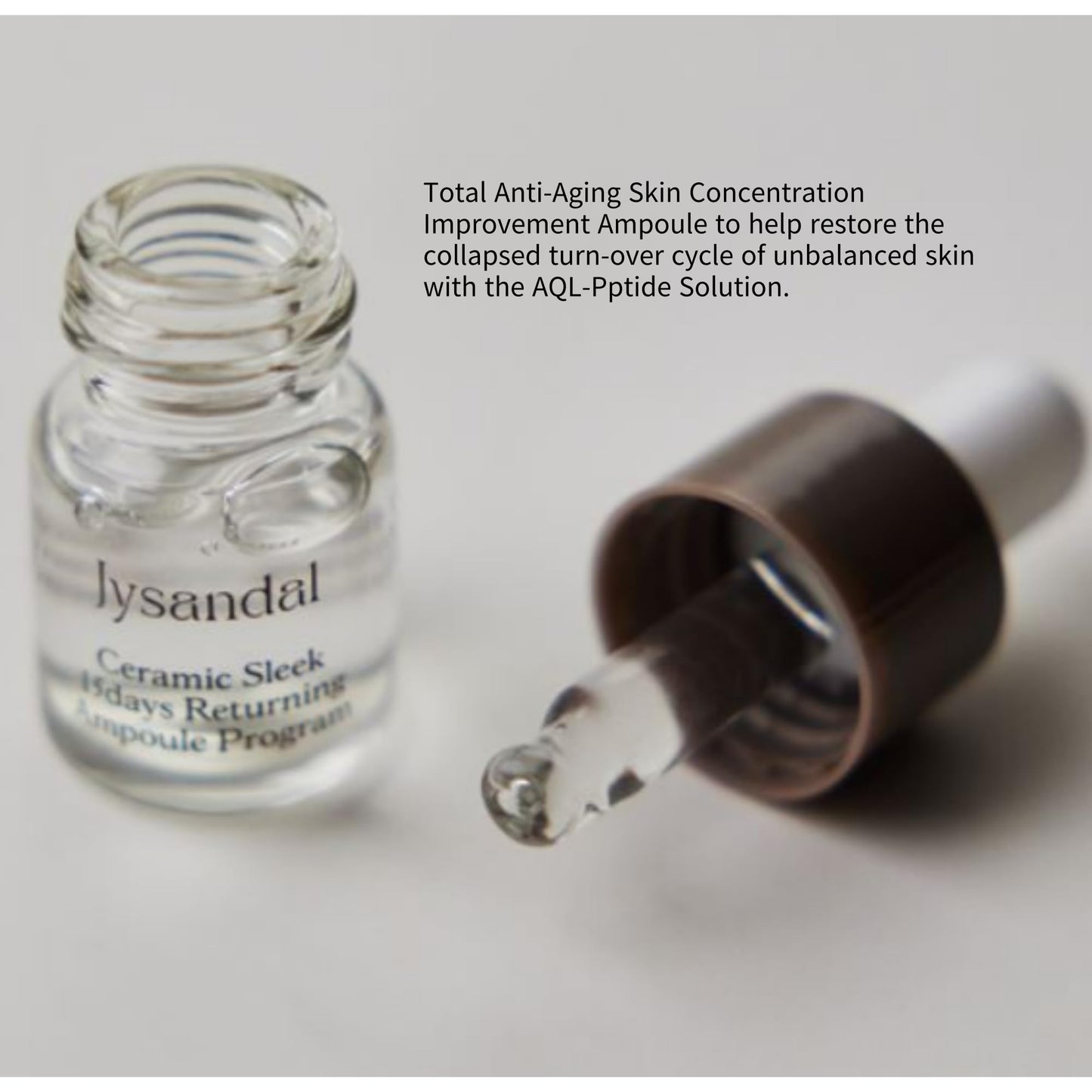 Jysandal Ceramics Sleek Returning Ampoule Program 5 ml X 11EA / Total Anti-Aging Care/AQL-Peptide Solution™ changes solid from the inside in just 15 days.
